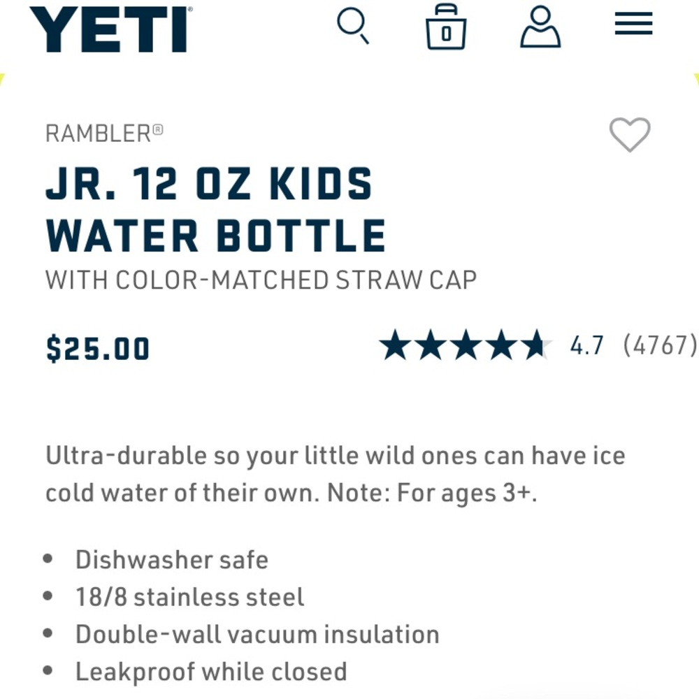 Lot of 2: YETI RAMBLER JR. 12 OZ KIDS WATER BOTTLES - Blue & Red - Picture 6 of 6